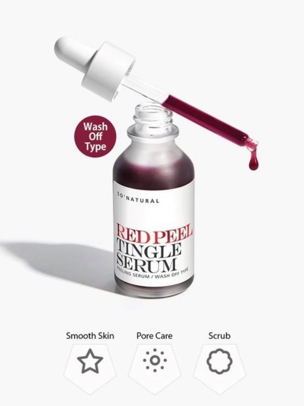 So Natural Red Peel Tingle Serum, NIB, 35 ml